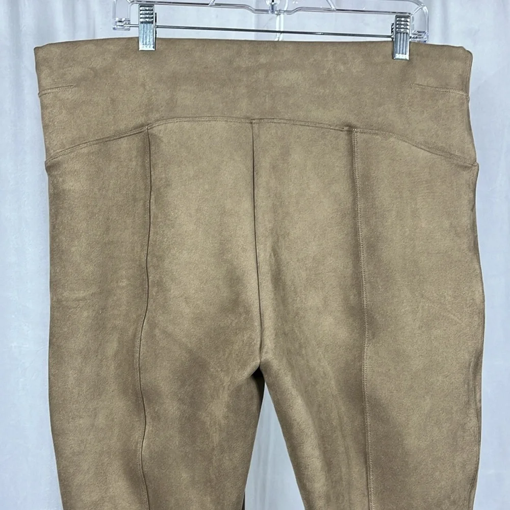 Spanx Faux Suede Stretch Leggings in‎ Camel.